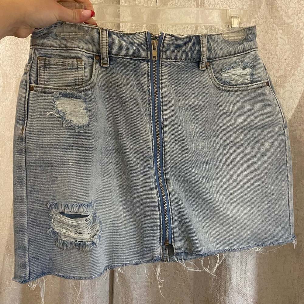 Jean mini skirt